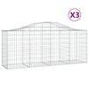 vidaXL Kaarevat kivikorit 3 kpl 200x50x80/100 cm galvanoitu rauta