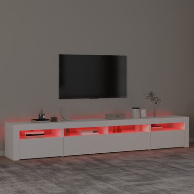 vidaXL TV-taso LED-valoilla valkoinen 240x35x40 cm