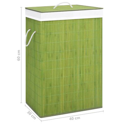 vidaXL Bambu pyykkikori 1 osio vihreä