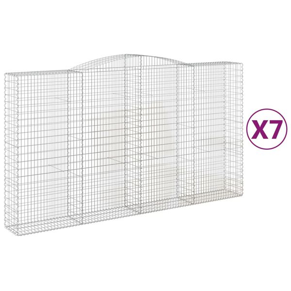 vidaXL Kaarevat kivikorit 7 kpl 400x50x220/240 cm galvanoitu rauta