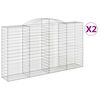 vidaXL Kaarevat kivikorit 2 kpl 300x50x160/180 cm galvanoitu rauta