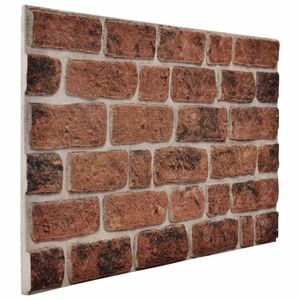 vidaXL Sein&auml;paneelit 10 kpl 100 x 50 cm Ruskea tiili EPS vaahtomuovi
