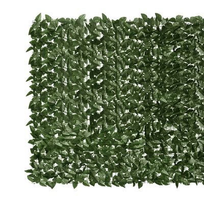vidaXL Parvekkeen suoja tummanvihreillä lehdillä 500x150 cm
