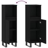 vidaXL Kylpyhuoneen kaappi musta 30x30x100 cm tekninen puu