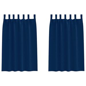 vidaXL Piment&auml;v&auml; verho renkailla 2 kpl Tumma Sininen 175 x 140 cm