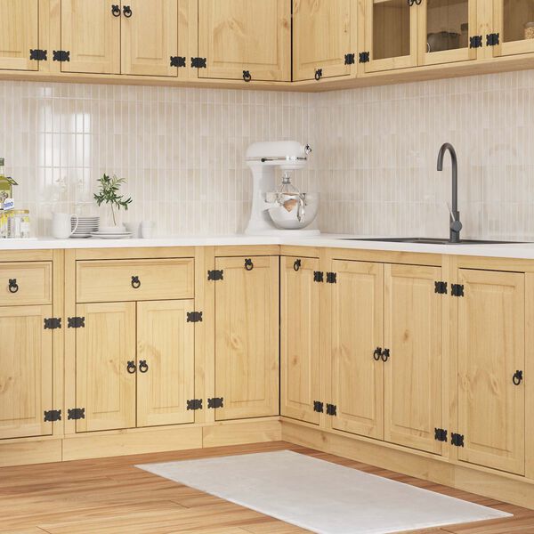 vidaXL Kaappi hyllyll&auml; ovella Hunaja 60 x 32 x 40 cm Massiivinen m&auml;nty