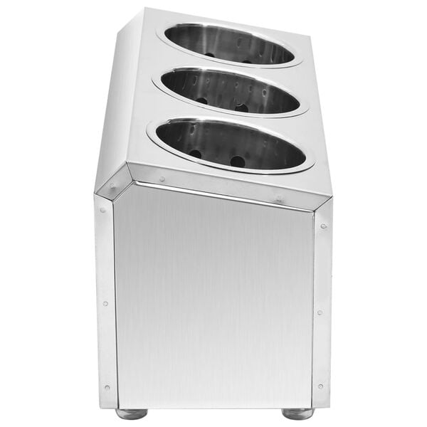 vidaXL Aterinteline 3 lokeroa neliönmuotoinen ruostumaton teräs