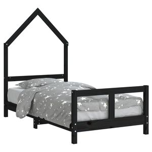 vidaXL Lasten s&auml;ngynrunko musta 80x160 cm t&auml;ysi m&auml;nty