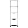 vidaXL 5-kerroksinen hylly musta 30x30x130 cm karkaistu lasi