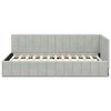 vidaXL Kulmavuoteen runko Vaaleanharmaa 90 cm x 200 cm Sametti