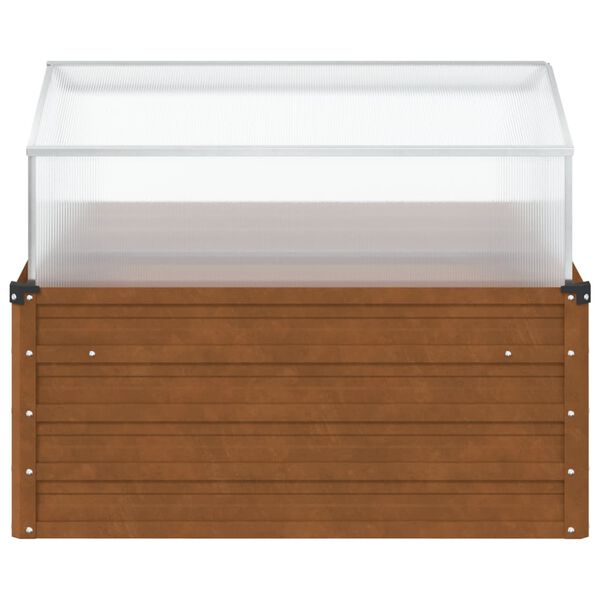 vidaXL Puutarhakukkalaatikko vihreä säänkestävä teräs