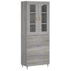 vidaXL Kaappi harmaa Sonoma 69,5x34x180 cm tekninen puu