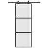 vidaXL liukuovi laitteistosarjalla musta 76x205 cm karkaistu lasi