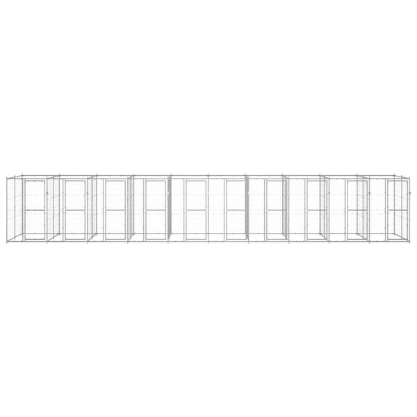 vidaXL Koiran ulkoh&auml;kki galvanoitu ter&auml;s 24,2 m&sup2;