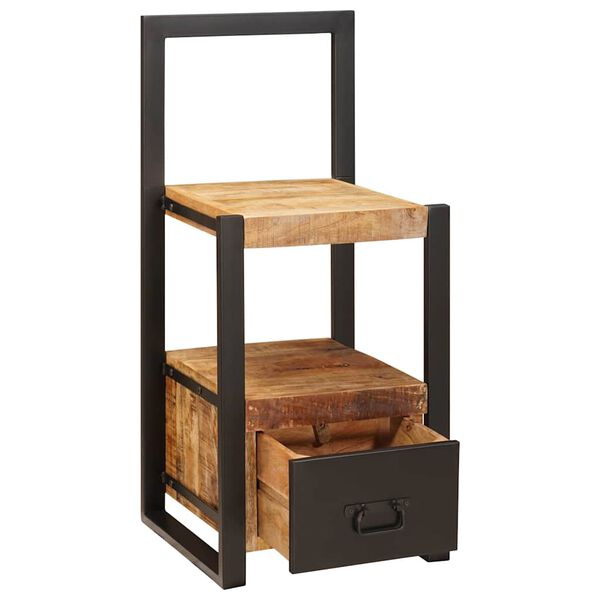 vidaXL Valet-teline hyllyllä Ruskea 40 x 40 x 90 cm Täysi Mangopuu