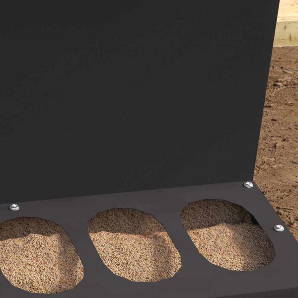 vidaXL Kanan ruokinta-allas Musta 40 x 40 x 45 cm Kylm&auml;valssattu ter&auml;s