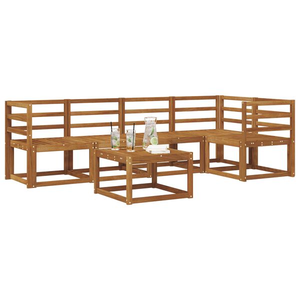 vidaXL Sohvasetti 6 pcs Luonnollinen Tihe&auml; akasiapuu