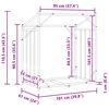 vidaxL Polttopuuteline sadesuojalla 101x61x110,5 cm galvanoitu teräs