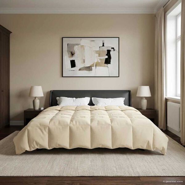 vidaXL Talvityyny Quiltottu Kerma 200 x 220 cm Mikrokuitu