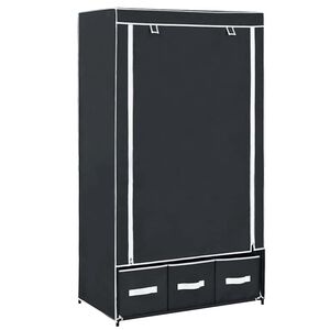 vidaXL Vaatekaappi musta 87x49x159 cm kangas