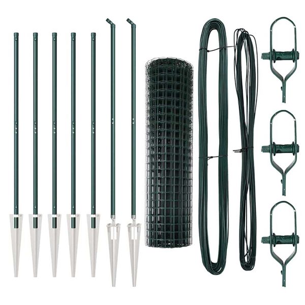 vidaXL Aita ja Tuki Vihre&auml; 1,4 x 10 m Ter&auml;s ja PVC