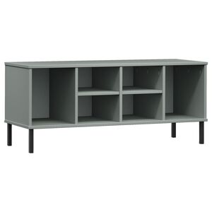vidaXL Kenk&auml;teline metallijaloilla harmaa 106x35x45 cm t&auml;yspuu OSLO
