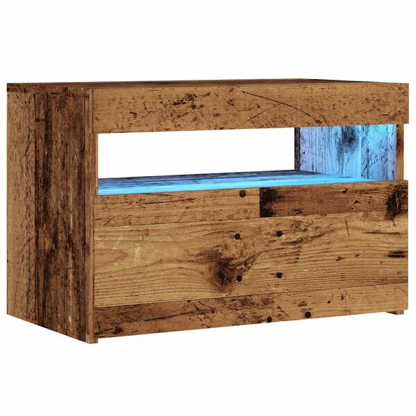 vidaXL TV-kaappi LED-valoilla Old Wood 60x35x40 cm Engineered Wood