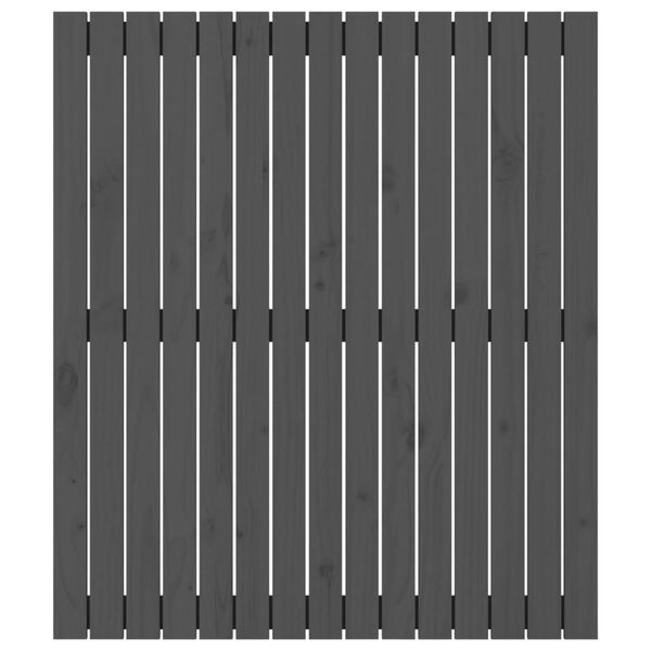 vidaXL Sängynpääty seinälle harmaa 95,5x3x110 cm täysi mänty