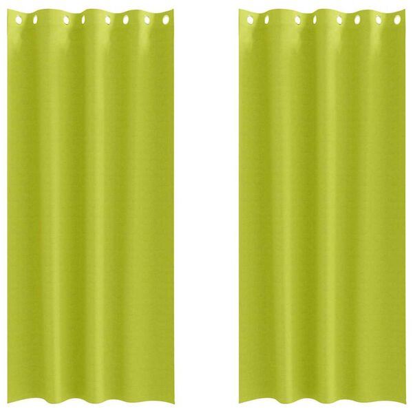 vidaXL Pimentävä verho renkailla 2 pcs Vihreä 225 x 140 cm Polyesteri
