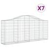 vidaXL Kaarevat kivikorit 7 kpl 200x30x80/100 cm galvanoitu rauta
