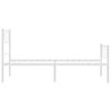 vidaXL Metallinen sängynrunko päädyillä valkoinen 100x200 cm