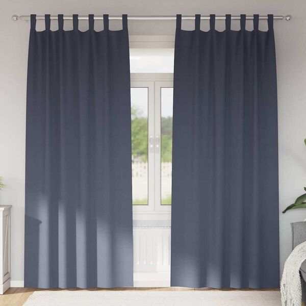 vidaXL Piment&auml;v&auml; verho renkailla 2 pcs Antrasiitti 225 x 140 cm