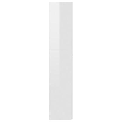 vidaXL Kenkäkaappi korkeakiilto valkoinen 80x35,5x180 cm tekninen puu