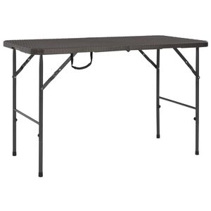 vidaXL Kokoontaittuva puutarhap&ouml;yt&auml; 120x60x74 HDPE rottingin n&auml;k&ouml;inen