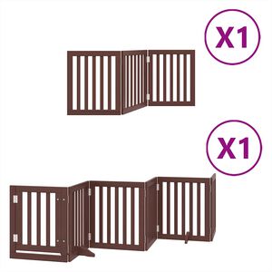 vidaXL Koiraportti kokoontaittuva 9 paneelia ruskea 450 cm poppelipuu