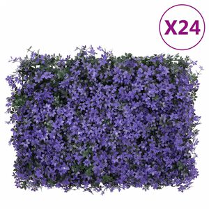 &nbsp;vidaXL Keinotekoinen lehtiaita 24 kpl violetti 40x60 cm