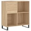 vidaXL LP-levyjen s&auml;ilytyskaappi Sonoma-tammi 84,5x38x89 cm puu