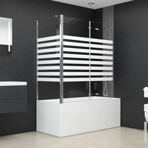 vidaXL Kylpyammeen sein&auml; 120x68x130 cm karkaistu lasi viiva