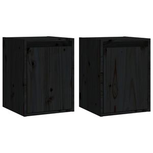 vidaXL Sein&auml;kaapit 2 kpl musta 30x30x40 cm t&auml;ysi m&auml;nty