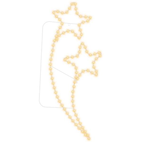 vidaXL T&auml;hdenmuotoiset valokaapelit 2 kpl l&auml;mmin valk. 125,5x53x4,5 cm