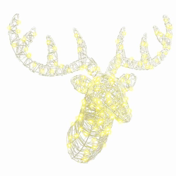 vidaXL Poro p&auml;&auml;hine 140 LED-valoilla L&auml;mmin valkoinen 60 cm Akryyli