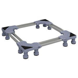 vidaXL Pesukoneen jalusta Harmaa 67 x 67 x 12 cm Ruostumaton ter&auml;s
