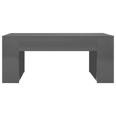 vidaXL Sohvapöytä korkeakiilto harmaa 100x60x42 cm lastulevy