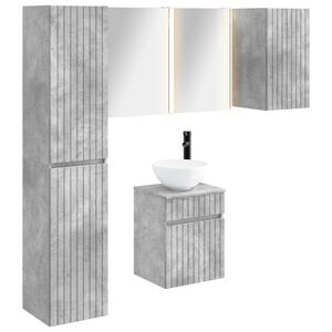 vidaXL Kylpyhuoneen kaappisetti 5 pcs Betoninharmaa