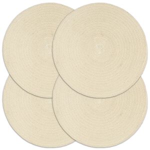 vidaXL Tabletit 4 kpl kuvioton luonnollinen 38 cm py&ouml;re&auml; puuvilla