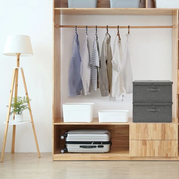 vidaXL S&auml;ilytyslaatikot 2 kpl kangas 50x30x25 cm antrasiitti