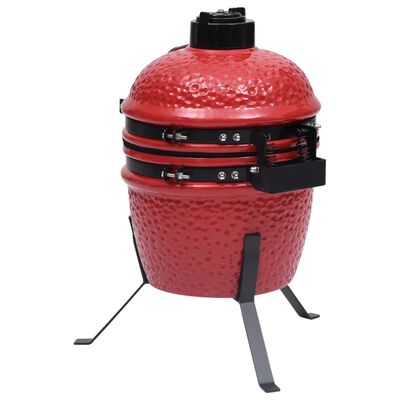 vidaXL Kamado 2-in-1 grilli/savustin keramiikka 56 cm punainen