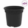 vidaXL Py&ouml;re&auml; kukkaruukku 24 kpl Musta &Oslash; 15 x 12 cm Muovi
