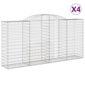 vidaXL Kaarevat kivikorit 4 kpl 300x50x140/160 cm galvanoitu rauta
