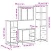 vidaXL 4-osainen Kylpyhuoneen kalustesarja ruskea tammi tekninen puu